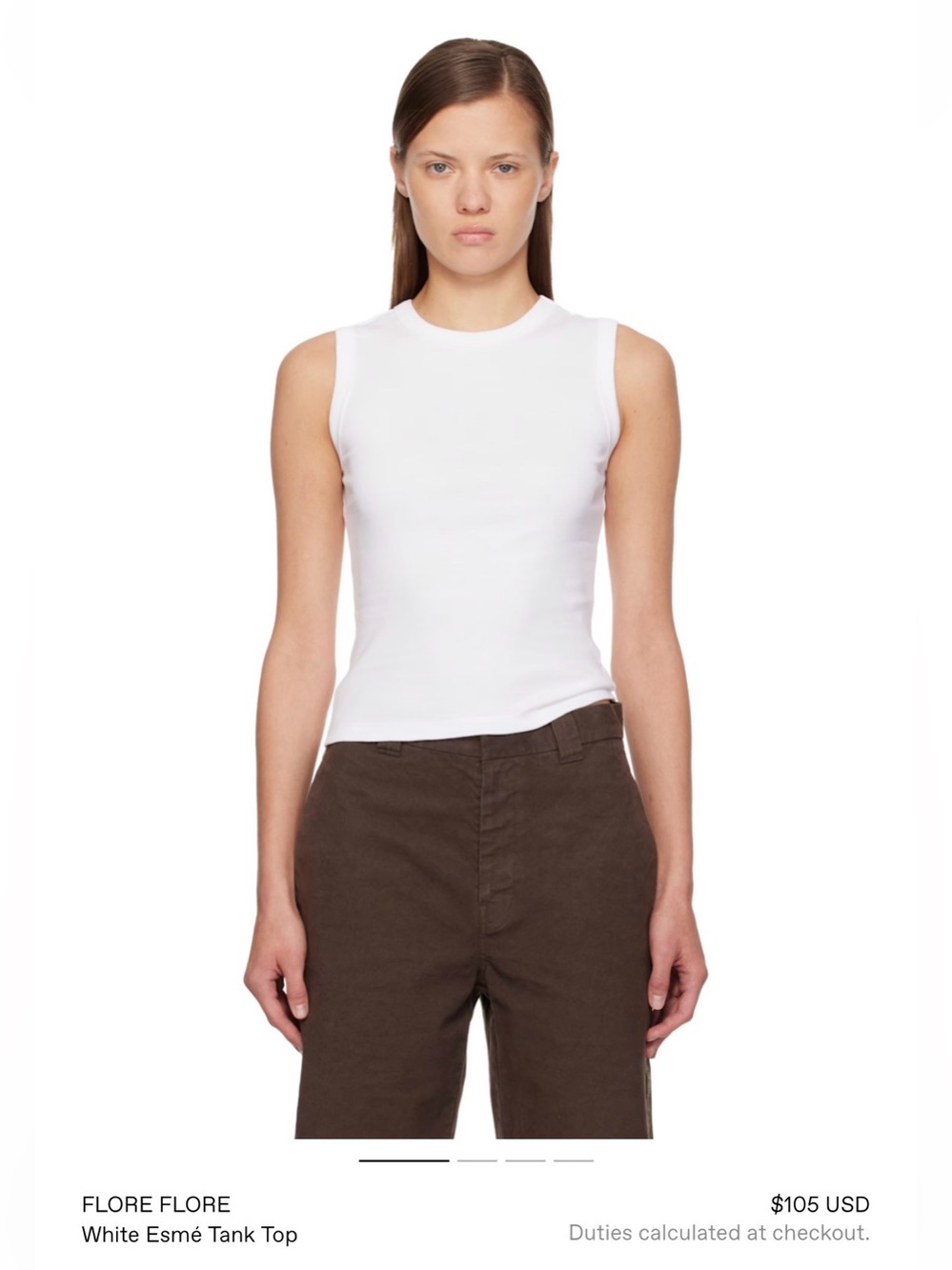 Flore Flore White Esmé Sleeveless Rib Tank